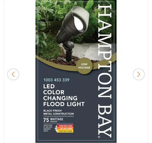 75-Watt Equivalent Low Voltage Millennium Black Adjustable Light Color Integrated LED Outdoor Landscape Flood Light