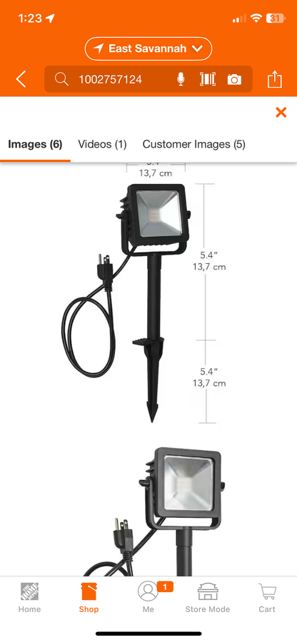 Plug-In Black Integrated LED Outdoor Landscape Flood Light
