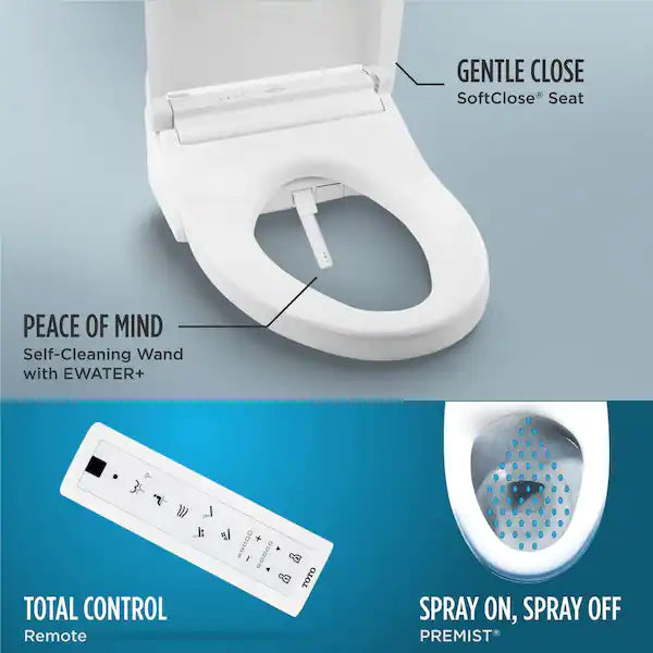 Toto C5 Washlet Electric Heated Bidet Toilet Seat for Elongated Toilet in Cotton White - Bath Pro Supply
